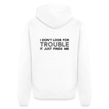 lustige Sprüche - Unisex Premium Bio Zip Hoodie - Weiß - Hinten - Thijin (182cm)