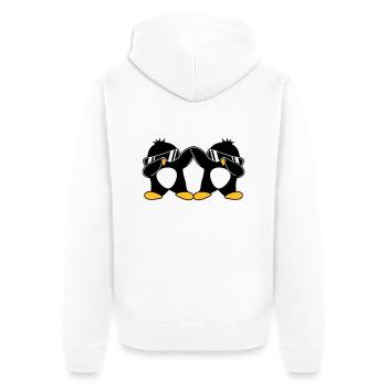 2 Dab Pinguine - Unisex Premium Bio Zip Hoodie - Weiß - Hinten - Thijin (182cm)
