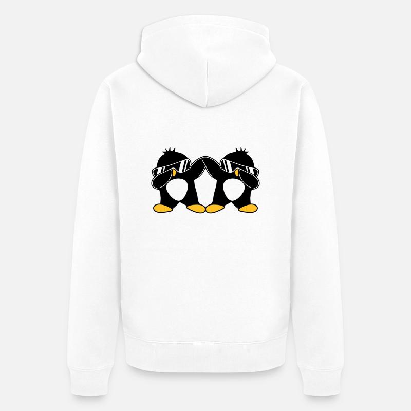 2 Pingouins Dab - Veste à capuche bio Premium Unisexe - blanc