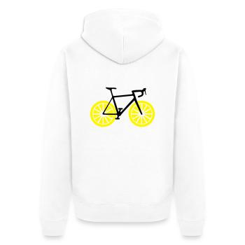 Lemon bike - Unisex Premium Organic Zip Hoodie - white - Back - Thijin (182cm)