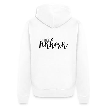 Team Einhorn - Unisex Premium Bio Zip Hoodie - Weiß - Hinten - Thijin (182cm)