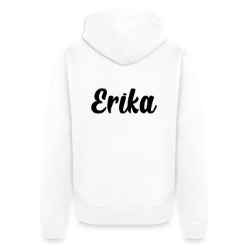 Erika - Unisex Premium Bio Zip Hoodie - Weiß - Hinten - Thijin (182cm)