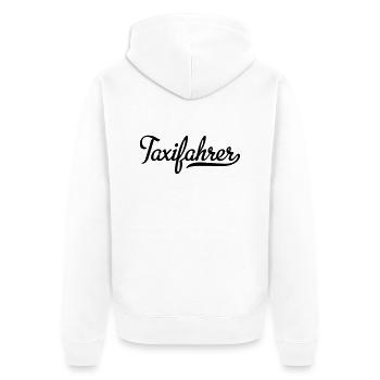 Taxifahrer - Unisex Premium Bio Zip Hoodie - Weiß - Hinten - Thijin (182cm)