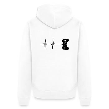 Joueurs pour la vie - Veste à capuche bio Premium Unisexe - blanc - Dos - Thijin (182cm)