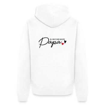 Bester Papa - Unisex Premium Bio Zip Hoodie - Weiß - Hinten - Thijin (182cm)