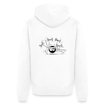 Beth the Spider - Fitness (version without text) - Unisex Premium Organic Zip Hoodie - white - Back - Thijin (182cm)