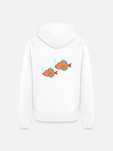 fische comic 2 - Unisex Premium Bio Zip Hoodie - Weiß