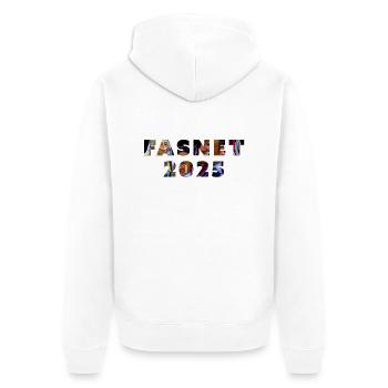Rottweiler Fasnet 2025 - Unisex Premium Bio Zip Hoodie - Weiß - Hinten - Thijin (182cm)