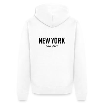 New York City - NYC - Manhattan - Brooklyn - Unisex Premium Organic Zip Hoodie - white - Back - Thijin (182cm)