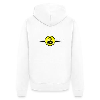 Feuer Lagerfeuer Symbol - Unisex Premium Bio Zip Hoodie - Weiß - Hinten - Thijin (182cm)