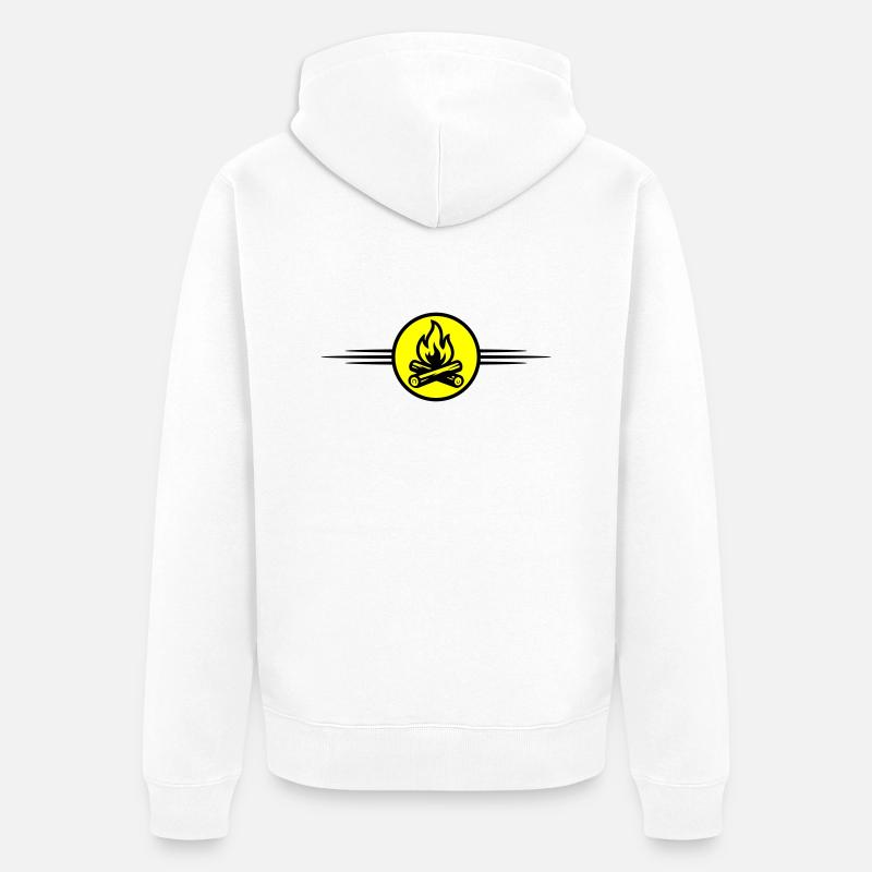 Feu Feu Icône Feu - Veste à capuche bio Premium Unisexe - blanc