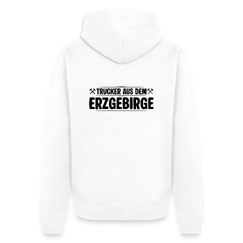 Trucker Erzgebirge - Unisex Premium Bio Zip Hoodie - Weiß - Hinten - Thijin (182cm)