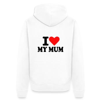 Mutter – Mum - Unisex Premium Bio Zip Hoodie - Weiß - Hinten - Thijin (182cm)