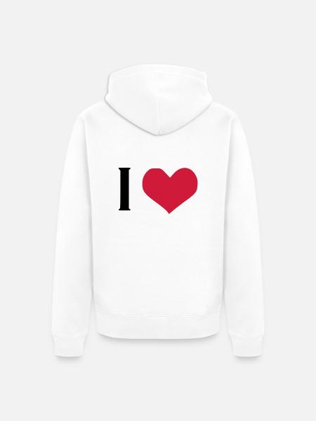 I LOVE - Veste à capuche bio Premium Unisexe - blanc