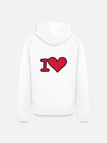 i love - Unisex Premium Bio Zip Hoodie - Weiß