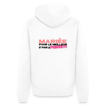 mariée humour - Veste à capuche bio Premium Unisexe - blanc - Dos - Thijin (182cm)