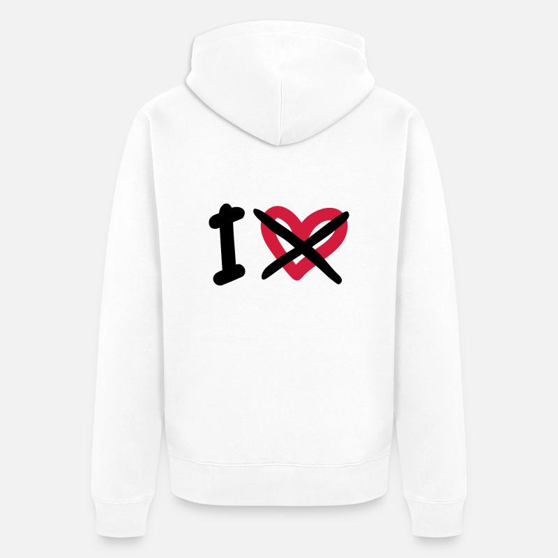 I Hate - Veste à capuche bio Premium Unisexe - blanc