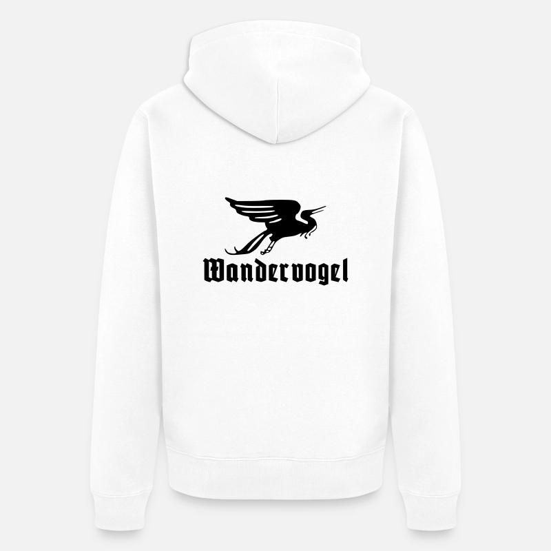 Wandervogel text - Veste à capuche bio Premium Unisexe - blanc