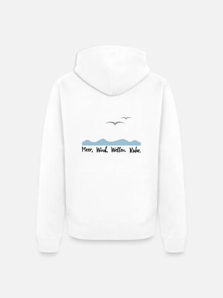 Meer, Wind, Wellen. Ruhe. - Unisex Premium Bio Zip Hoodie - Weiß