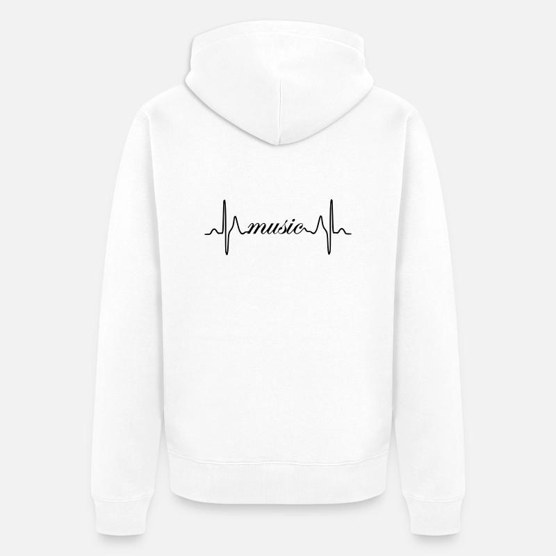 Musique Heartbeat ECG - Veste à capuche bio Premium Unisexe - blanc