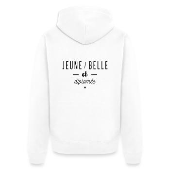 jeune-belle-diplomee - Veste à capuche bio Premium Unisexe - blanc - Dos - Thijin (182cm)
