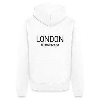london uk - Veste à capuche bio Premium Unisexe - blanc - Dos - Thijin (182cm)