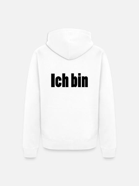 ich bin + dein Name - Unisex Premium Bio Zip Hoodie - Weiß