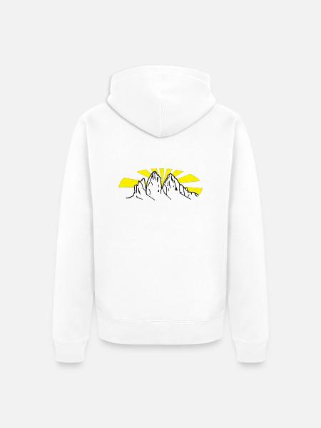 Drei Zinnen - Tre Cime - Tré Thìme oval - Unisex Premium Bio Zip Hoodie - Weiß