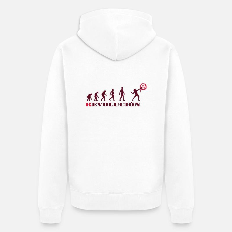 r-evolution, evolution, revolution, street art, - Unisex Premium Bio Zip Hoodie - Weiß