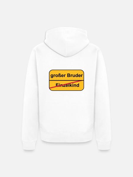 großer Bruder - Unisex Premium Bio Zip Hoodie - Weiß