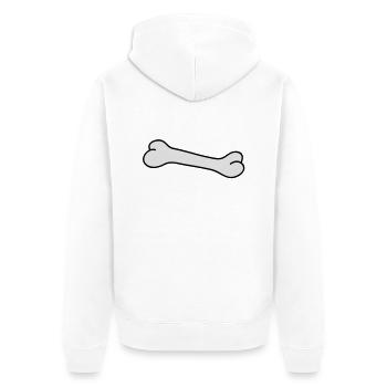 bone - Unisex Premium Bio Zip Hoodie - Weiß - Hinten - Thijin (182cm)