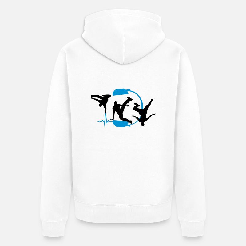 breakdancer - Veste à capuche bio Premium Unisexe - blanc
