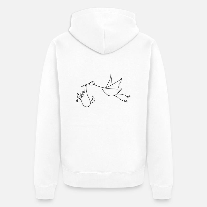 Cigogne et bébé - Veste à capuche bio Premium Unisexe - blanc