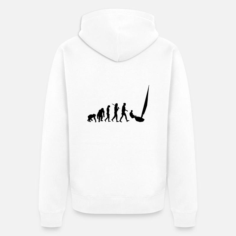 Evolution Segeln - Unisex Premium Bio Zip Hoodie - Weiß