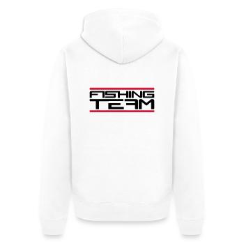 Bars red fishing team sport logo caught fish - Unisex Premium Organic Zip Hoodie - white - Back - Thijin (182cm)