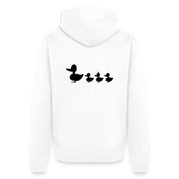 Famille canard aux révolutionnaires punk canard - Veste à capuche bio Premium Unisexe - blanc - Dos - Thijin (182cm)