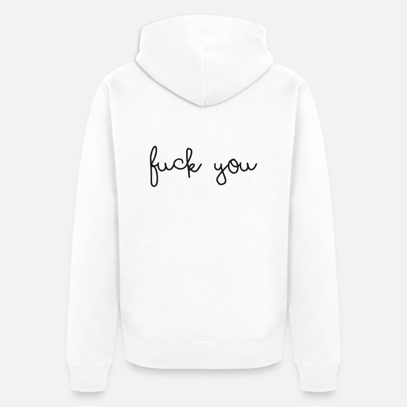 fickt euch - Unisex Premium Bio Zip Hoodie - Weiß
