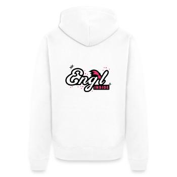 Engel inside 2C - Xmas - Weihnachten - Unisex Premium Bio Zip Hoodie - Weiß - Hinten - Thijin (182cm)