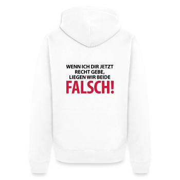 Si je te donne raison, on se trompe tous les deux! - Veste à capuche bio Premium Unisexe - blanc - Dos - Thijin (182cm)