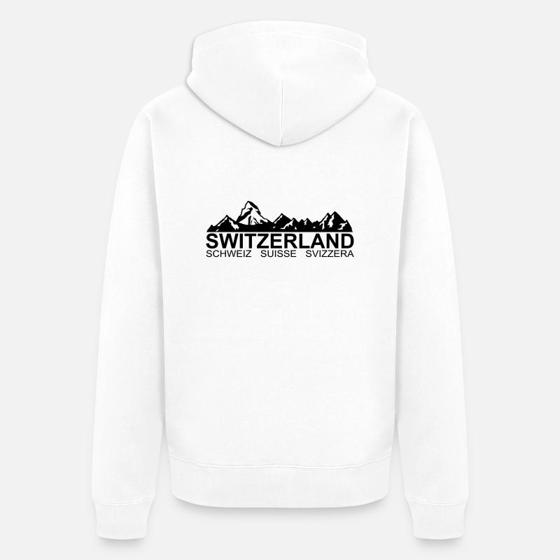 Suisse - Suisse - Suisse - Svizzera - Veste à capuche bio Premium Unisexe - blanc