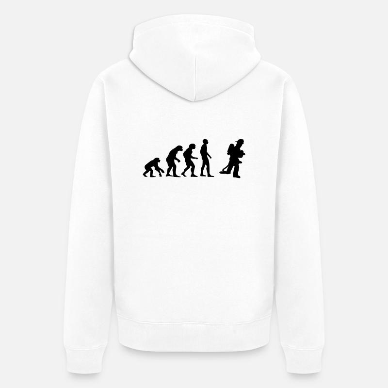 evolution Feuerwehrmann - Unisex Premium Bio Zip Hoodie - Weiß
