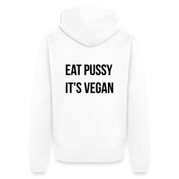 vegan - Unisex Premium Bio Zip Hoodie - Weiß - Hinten - Thijin (182cm)