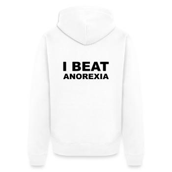 Anorexia - Unisex Premium Bio Zip Hoodie - Weiß - Hinten - Thijin (182cm)