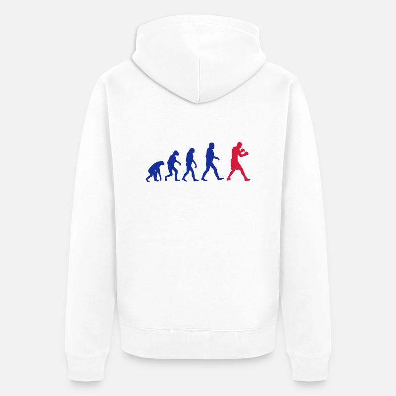 Boxing Evolution logo - Veste à capuche bio Premium Unisexe - blanc