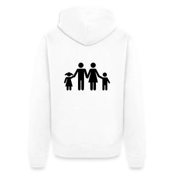 Familie - Unisex Premium Bio Zip Hoodie - Weiß - Hinten - Thijin (182cm)