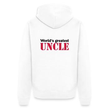 World's greatest Uncle - Unisex Premium Organic Zip Hoodie - white - Back - Thijin (182cm)