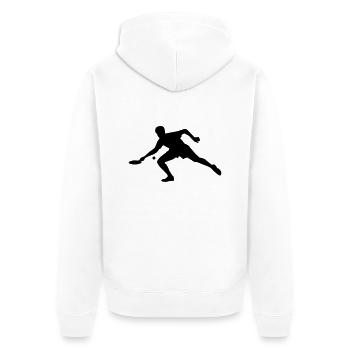 Ping Pong - Unisex Premium Organic Zip Hoodie - white - Back - Thijin (182cm)