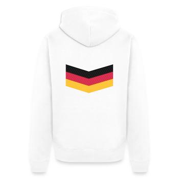 Deutschland Trikot - Unisex Premium Bio Zip Hoodie - Weiß - Hinten - Thijin (182cm)
