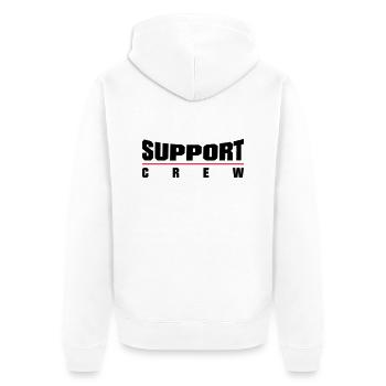 Support Crew - Unisex Premium Bio Zip Hoodie - Weiß - Hinten - Thijin (182cm)