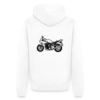 motorrad Sporttourer Naked Bike - Unisex Premium Bio Zip Hoodie - Weiß - Hinten - Thijin (182cm)